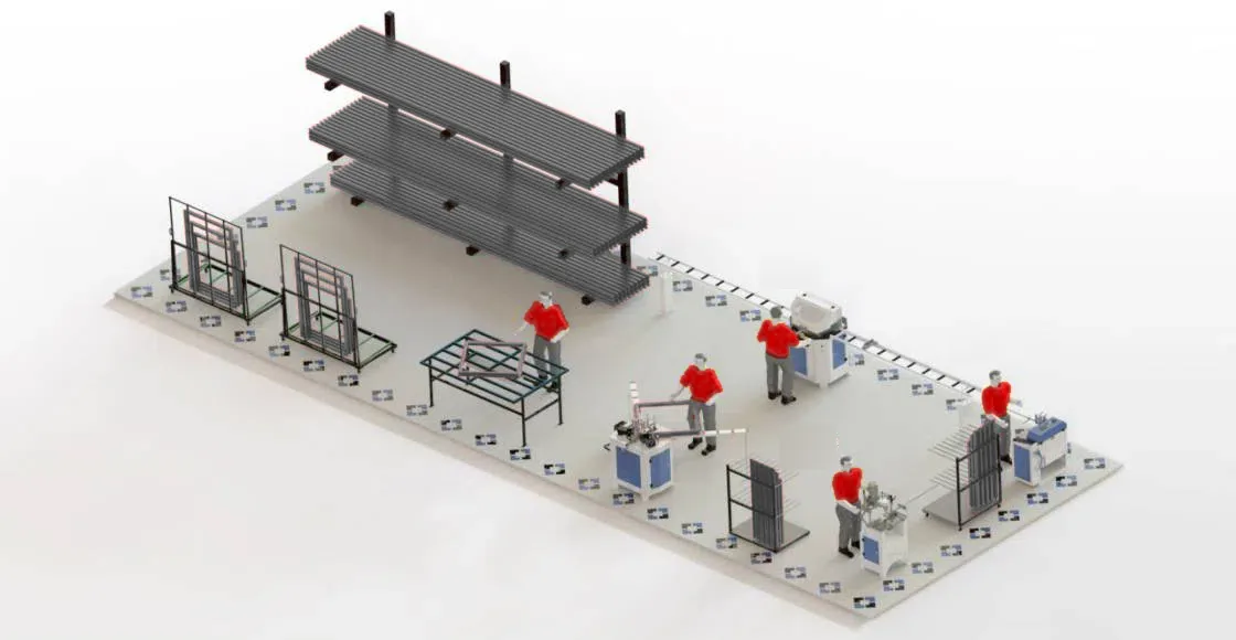 40–60 Aluminium Windows per 8-Hour Shift production line layout
