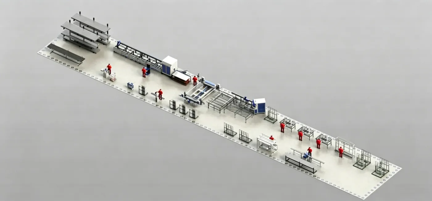 150–160 uPVC Windows per 8-Hour Shift production line layout