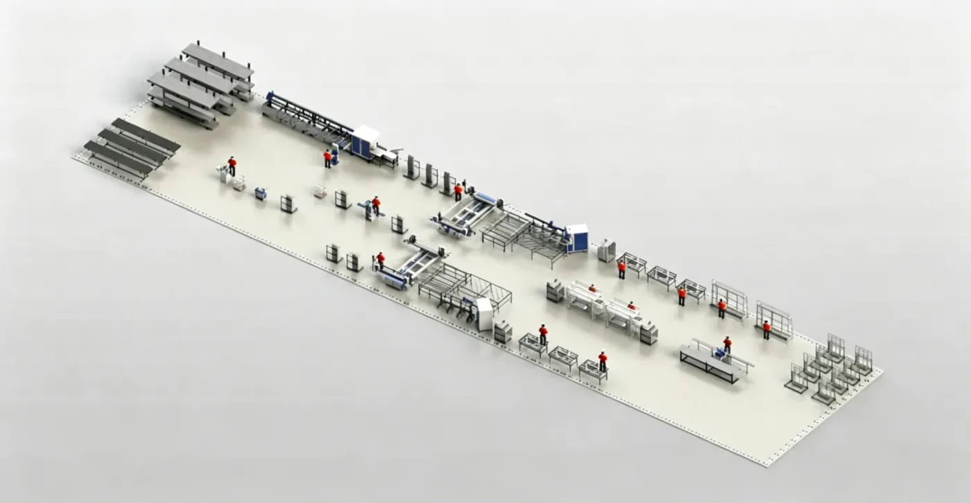 280–300 uPVC Windows per 8-Hour Shift production line layout